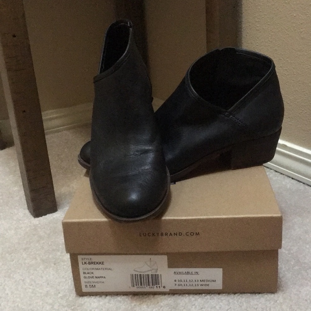 Lucky Black Leather Bootie